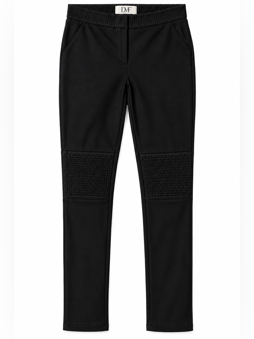 Diane Von Furstenberg Black Stovepipe Moto Pants 14